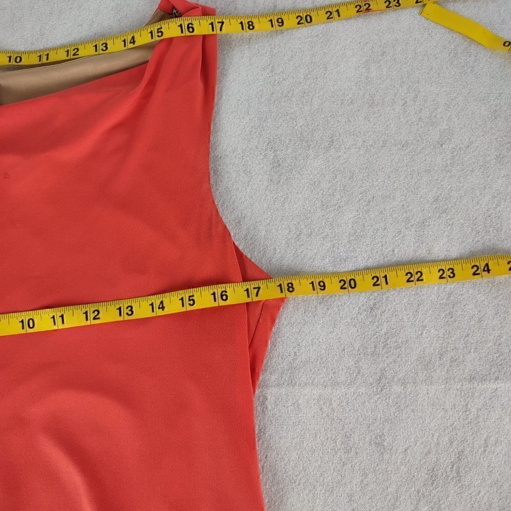 Muse Women's, Coral, Nude, Black, Drape Neck Sleeveless Midi Dress Size 14 - Picture 8 of 10